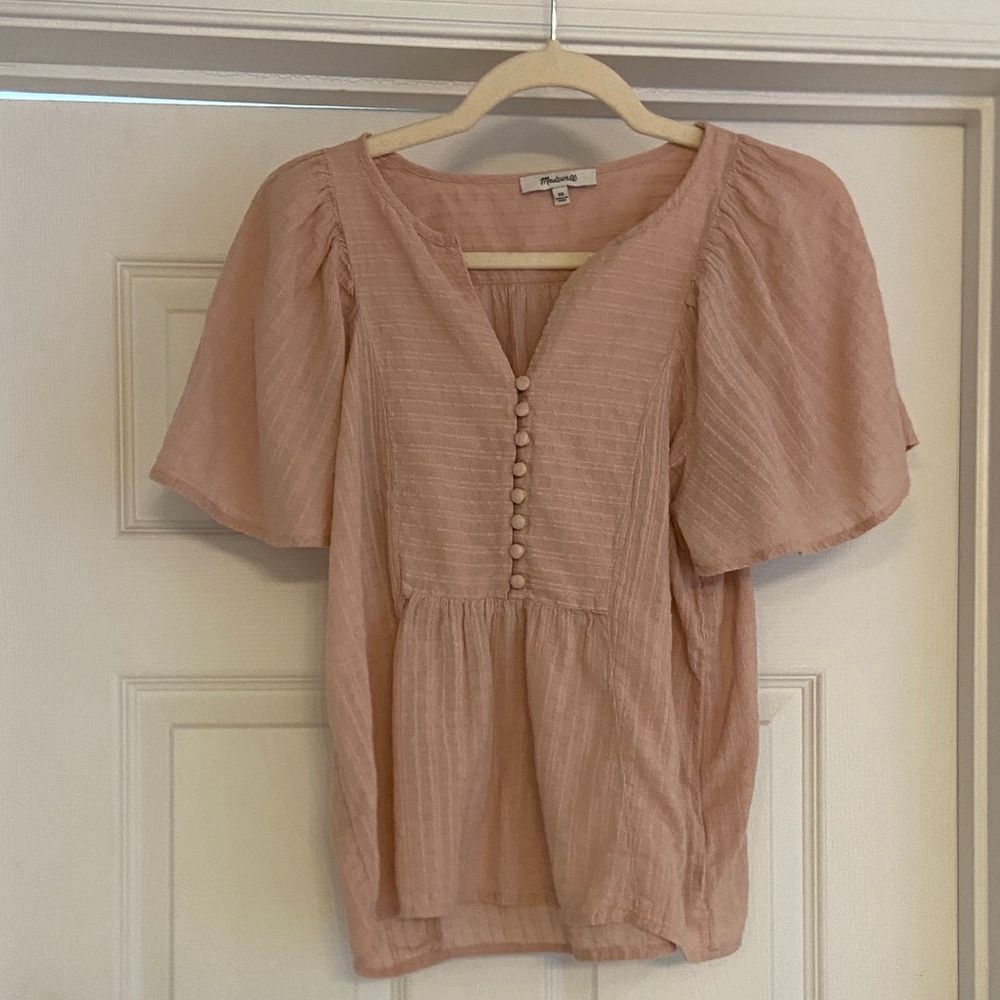 Madewell Blush Button-Front Blouse